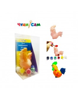 Набір розфарбуй вінілову іграшку ПІВЕНЬ (акрілові фарби, пензлик)
